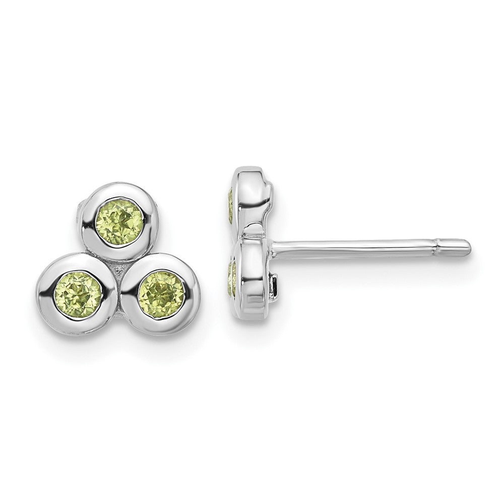 Sterlingsilber Rhodiniert Peridot Ohrstecker