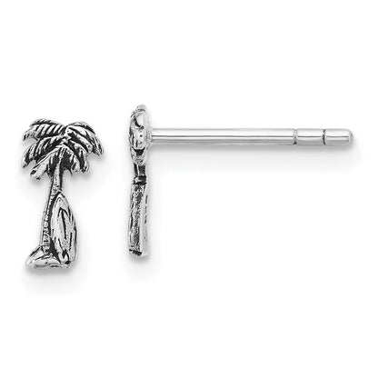 Sterlingsilber Rhodiniert Antikisiert Palme & Baum Surfboard Ohrringe