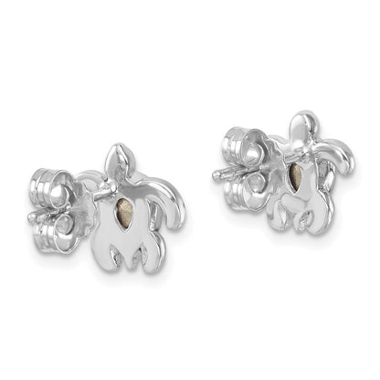 Sterlingsilber Rhodiniert Antikisiert Kristall March Schildkröte Ohrstecker