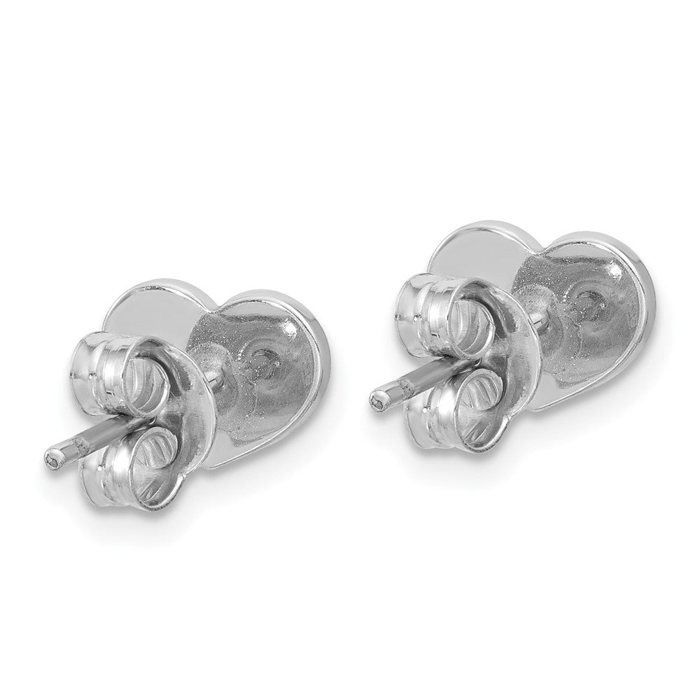 Sterlingsilber Rhodiniert Perlmutt Herz Ohrstecker