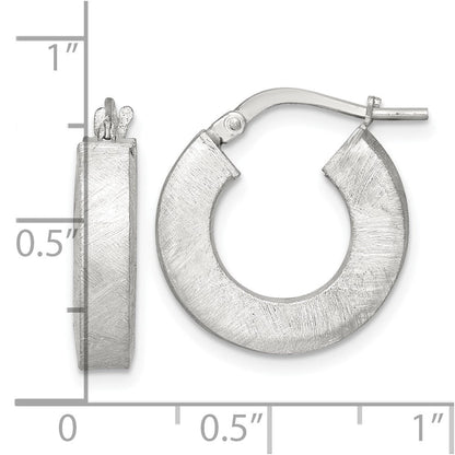 Sterlingsilber Poliert Gebürstet Strukturiert Quadratisch Röhre Creolen