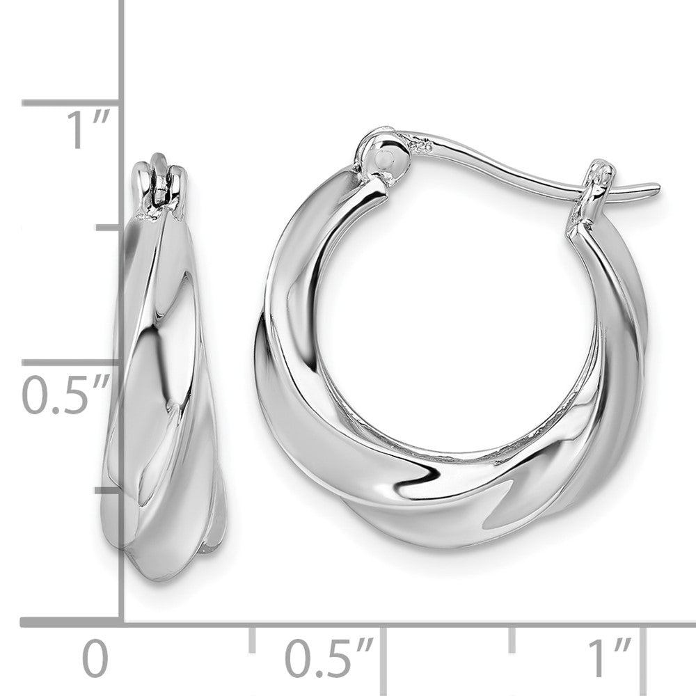 Sterlingsilber Rhodiniert Gedreht Creolen