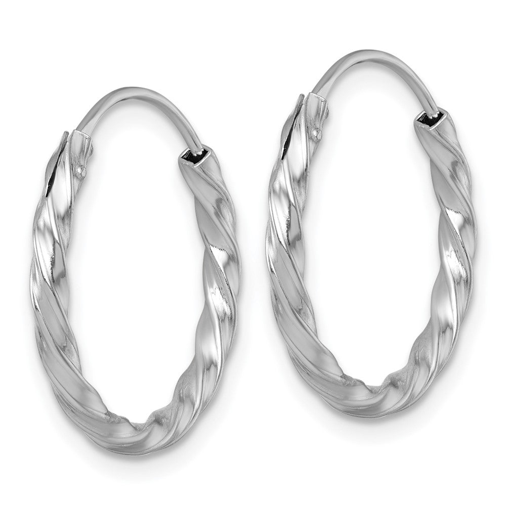 Sterlingsilber Rhodiniert Poliert Gedreht 20x2.25mm Rund Creolen