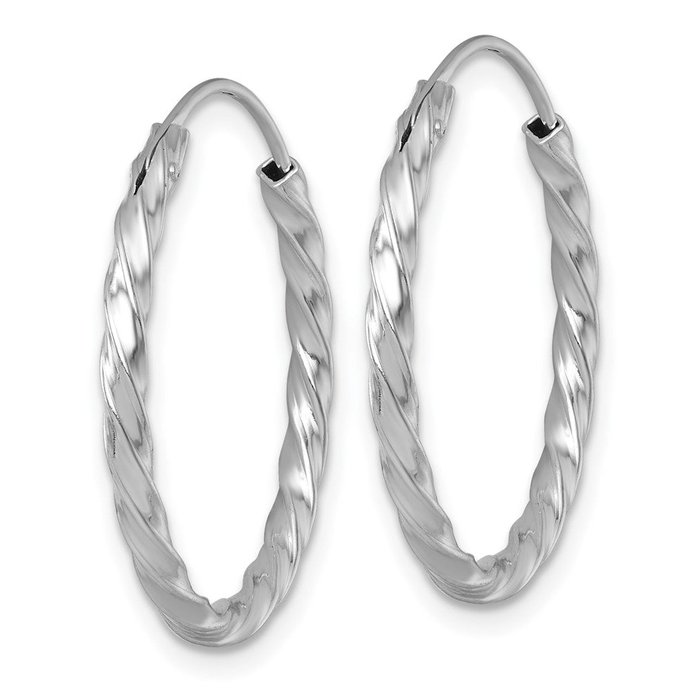 Sterlingsilber Rhodiniert Poliert Gedreht 26x2.25mm Rund Creolen