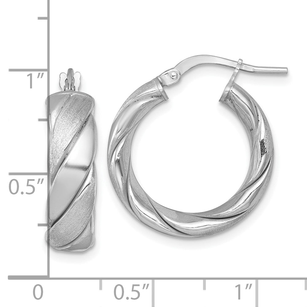 Sterlingsilber Poliert Rhodiniert Gebürstet/textured Creolen