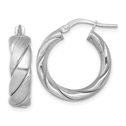 Sterlingsilber Poliert Rhodiniert Gebürstet/textured Creolen