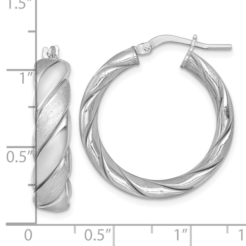 Sterlingsilber Poliert Rhodiniert Gebürstet/textured Creolen