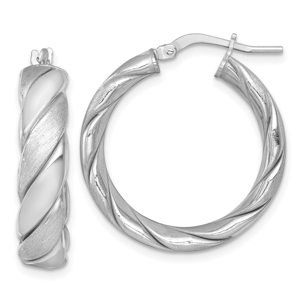 Sterlingsilber Poliert Rhodiniert Gebürstet/textured Creolen