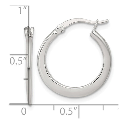Sterlingsilber Poliert 20.0mm Verjüngt Rund Creolen