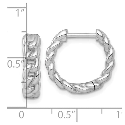 Sterlingsilber Rhodiniert Poliert 4.5mm Panzer Glieder Klappbar Rund Creolen