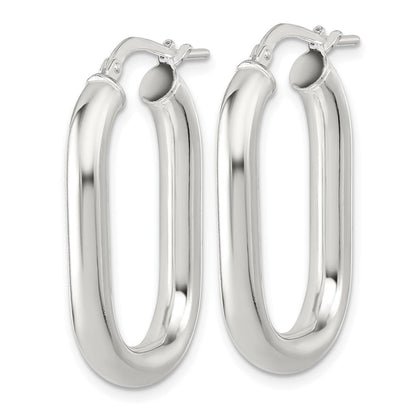 Sterlingsilber Poliert 4mm Oval Creolen