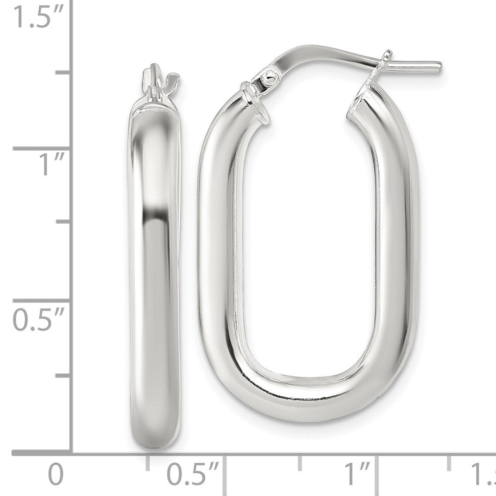 Sterlingsilber Poliert 4mm Oval Creolen