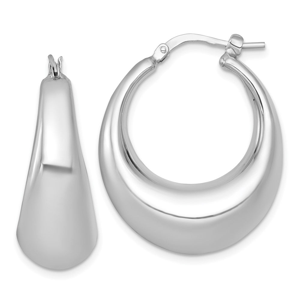Sterlingsilber Rhodiniert Poliert 12mm Creolen