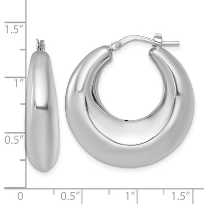 Sterlingsilber Rhodiniert Poliert 8mm Creolen