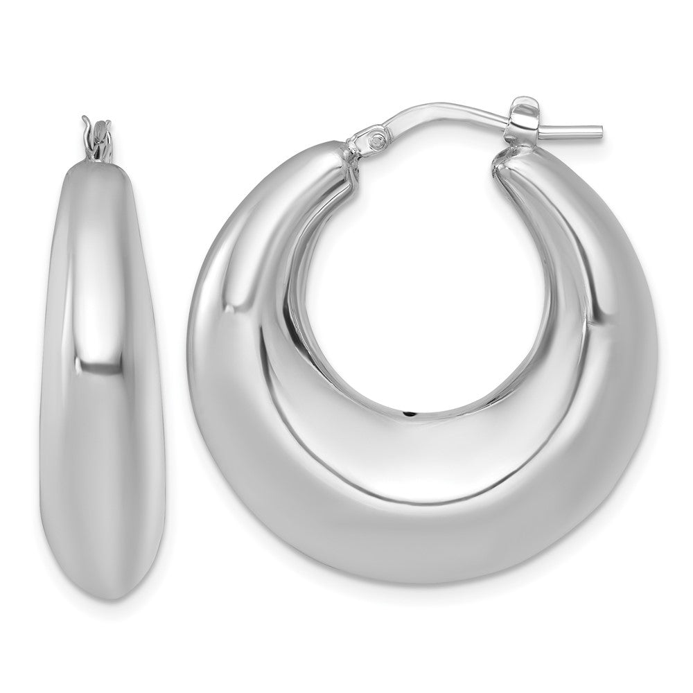 Sterlingsilber Rhodiniert Poliert 8mm Creolen