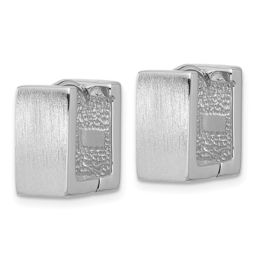 Sterlingsilber Rhodiniert Gebürstet Quadratisch Klappbar Creolen