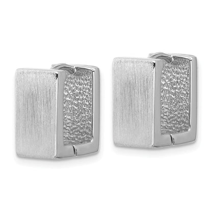 Sterlingsilber Rhodiniert Gebürstet Quadratisch Klappbar Creolen