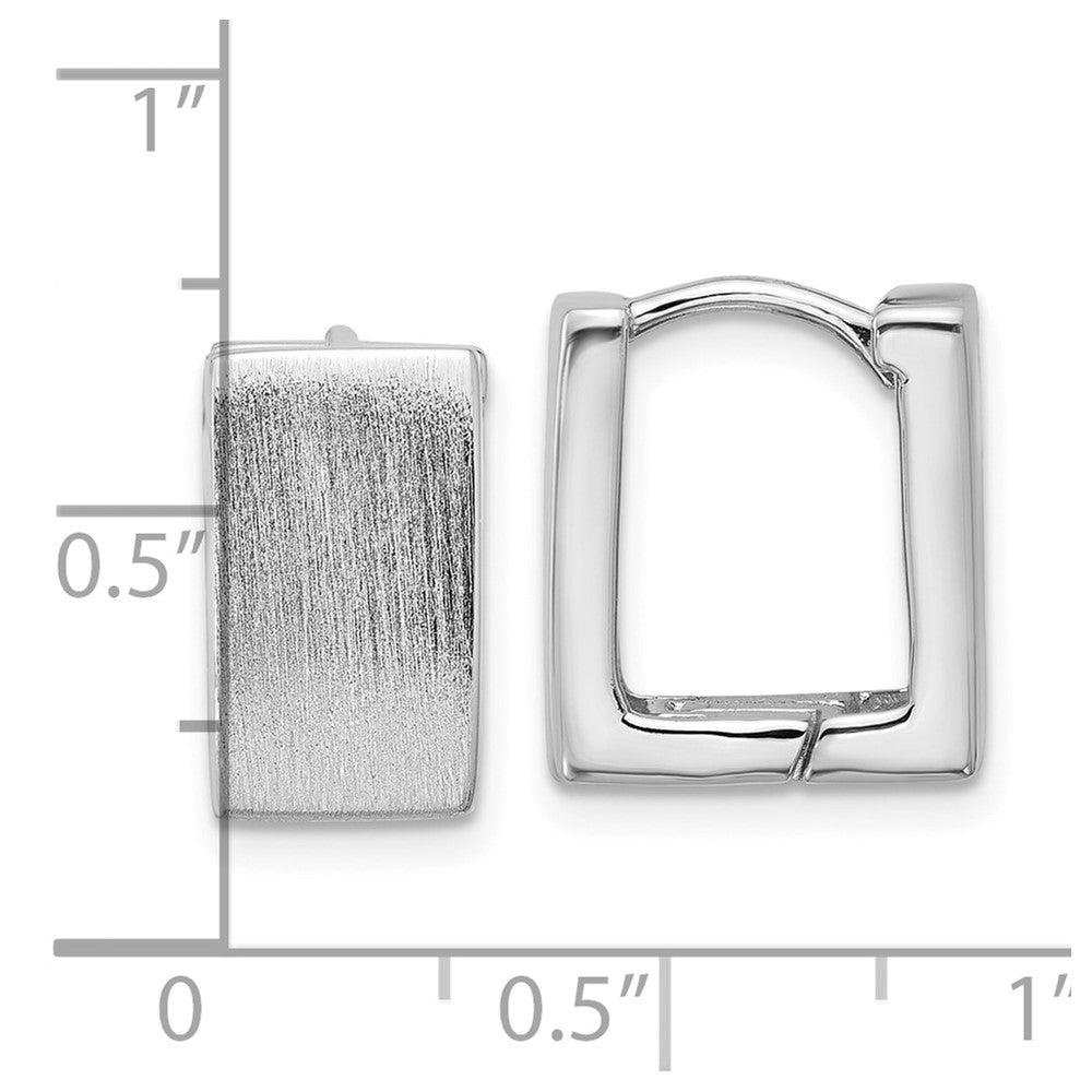 Sterlingsilber Rhodiniert Gebürstet Quadratisch Klappbar Creolen
