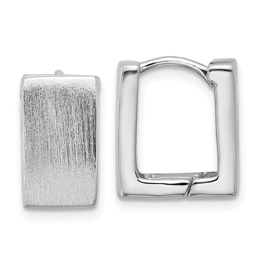 Sterlingsilber Rhodiniert Gebürstet Quadratisch Klappbar Creolen