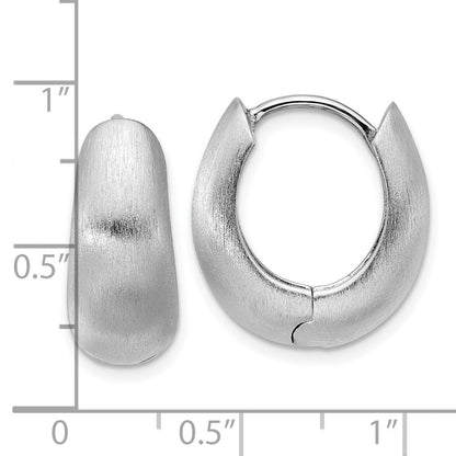 Sterlingsilber Rhodiniert Gebürstet Klappbar Creolen