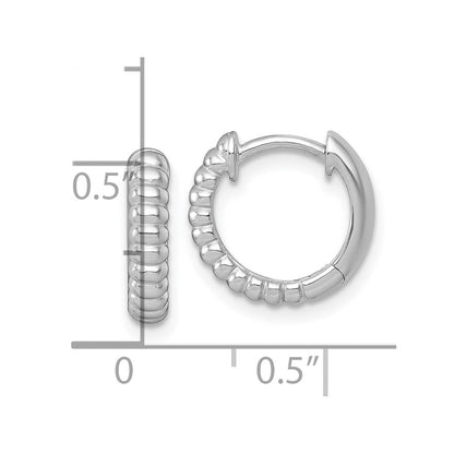 Sterlingsilber Rhodiniert Poliert Gerillt 3mm Rund Creolen