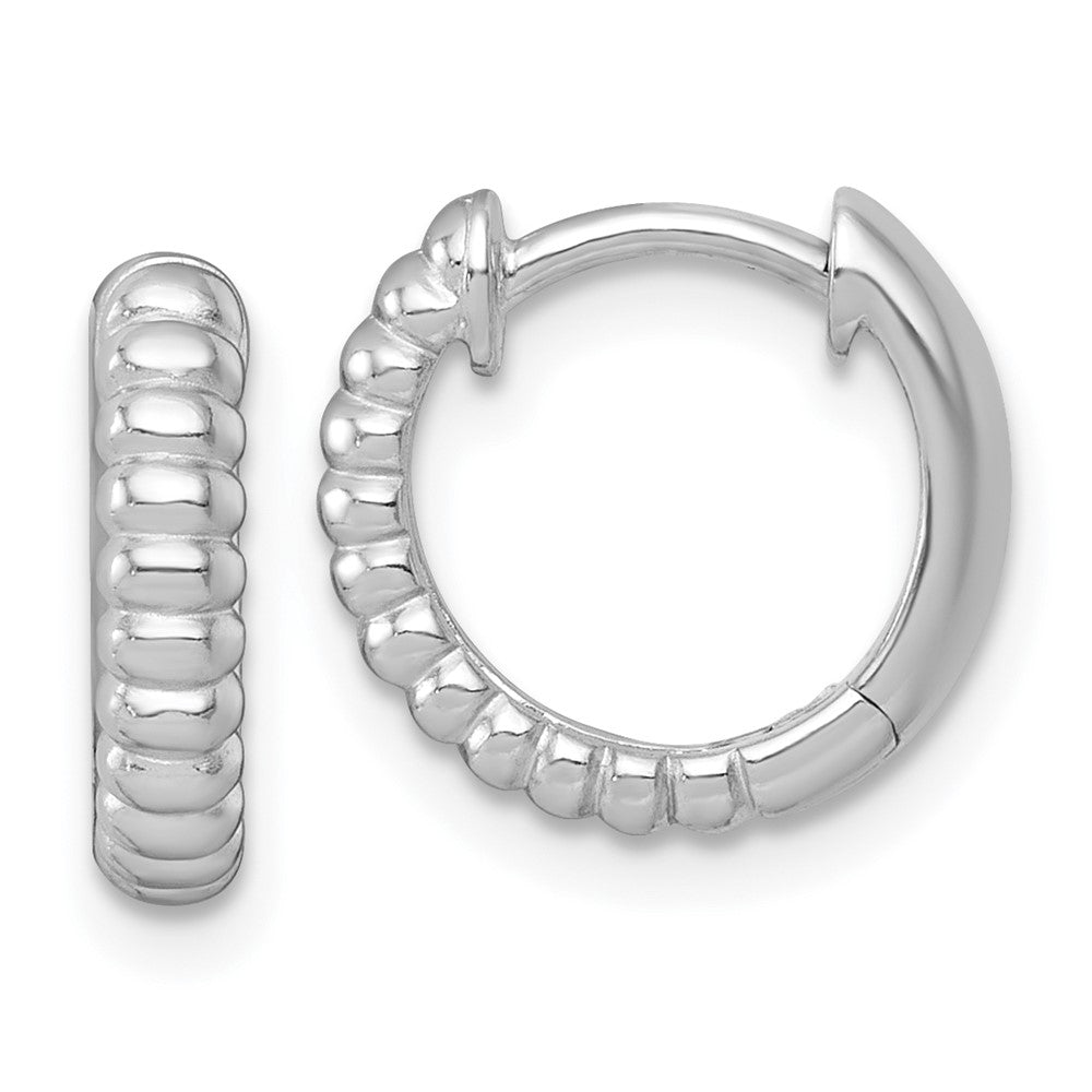 Sterlingsilber Rhodiniert Poliert Gerillt 3mm Rund Creolen