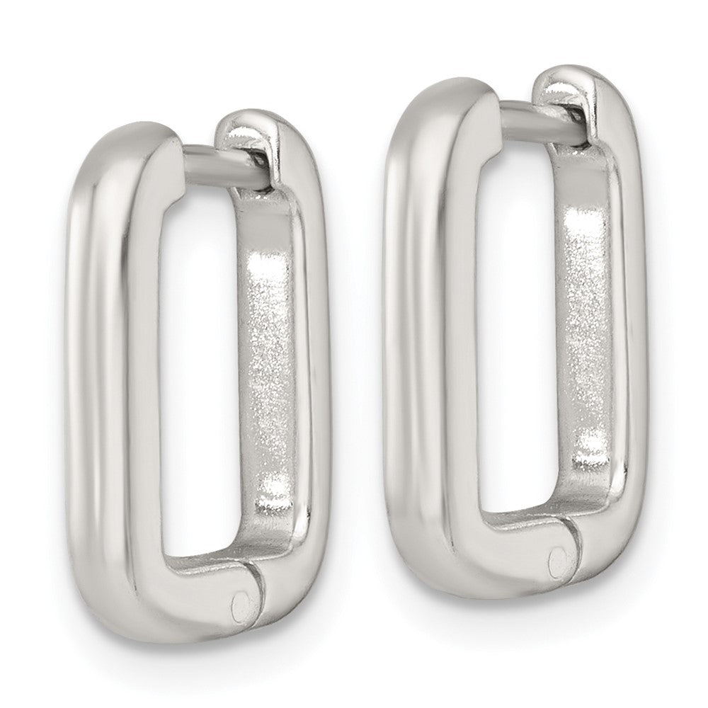 Sterlingsilber Poliert Klappbar Rectangular Creolen