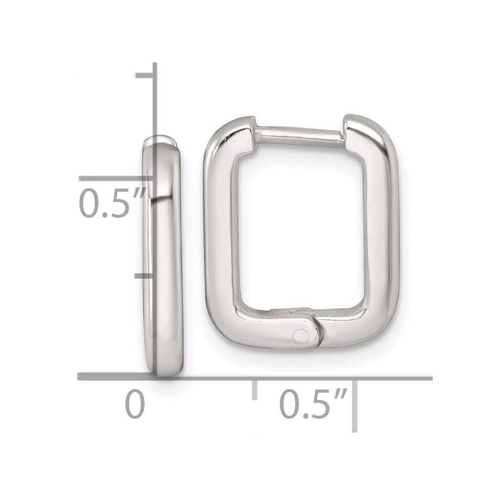 Sterlingsilber Poliert Klappbar Rectangular Creolen