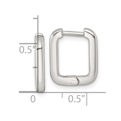 Sterlingsilber Poliert Klappbar Rectangular Creolen