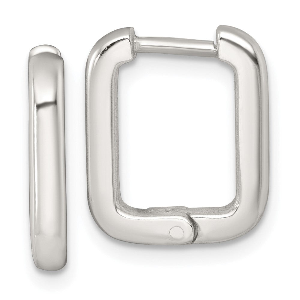 Sterlingsilber Poliert Klappbar Rectangular Creolen