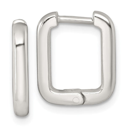 Sterlingsilber Poliert Klappbar Rectangular Creolen