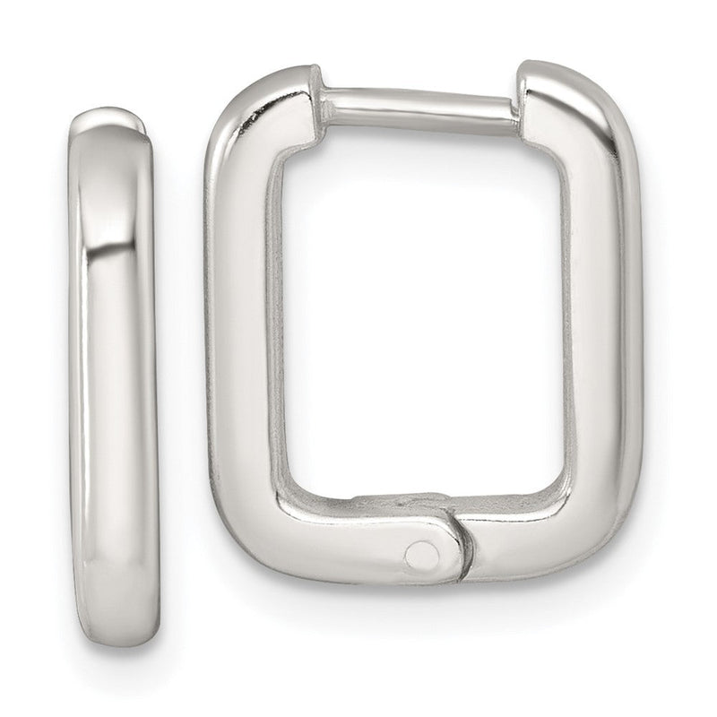 Sterlingsilber Poliert Klappbar Rectangular Creolen