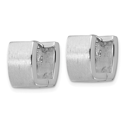 Sterlingsilber Rhodiniert Gebürstet Quadratisch Klappbar Creolen