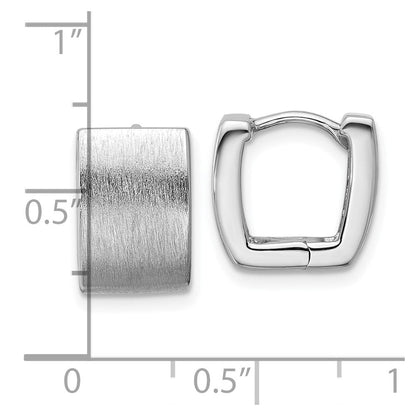Sterlingsilber Rhodiniert Gebürstet Quadratisch Klappbar Creolen