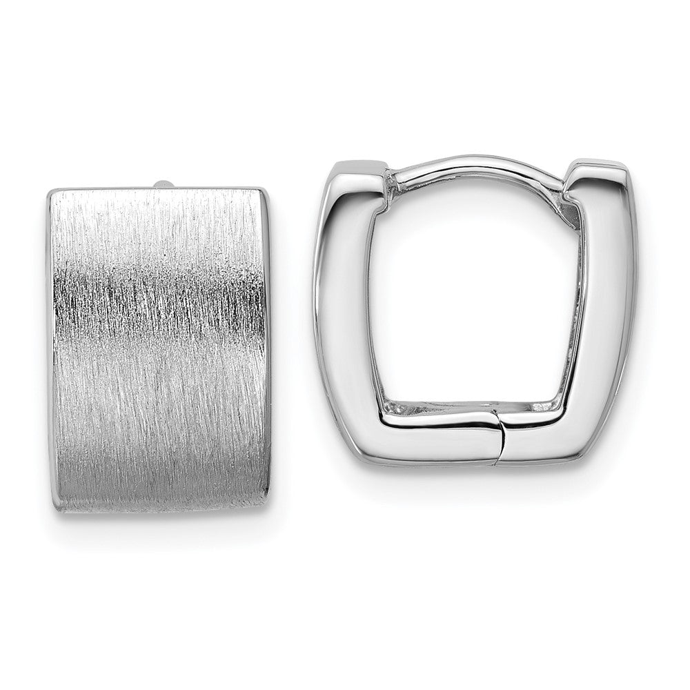 Sterlingsilber Rhodiniert Gebürstet Quadratisch Klappbar Creolen