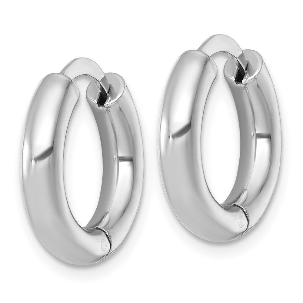 Sterlingsilber Rhodiniert Poliert 3.5x18mm Rund Klappbar Creolen