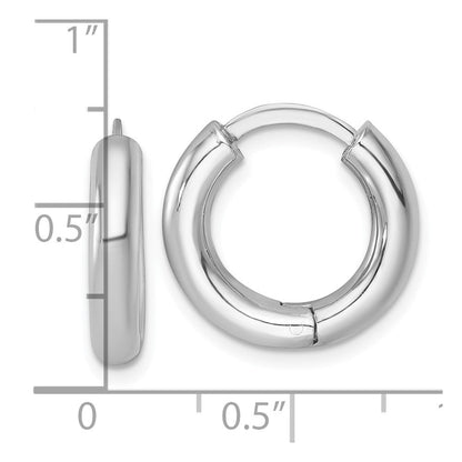 Sterlingsilber Rhodiniert Poliert 3.5x18mm Rund Klappbar Creolen