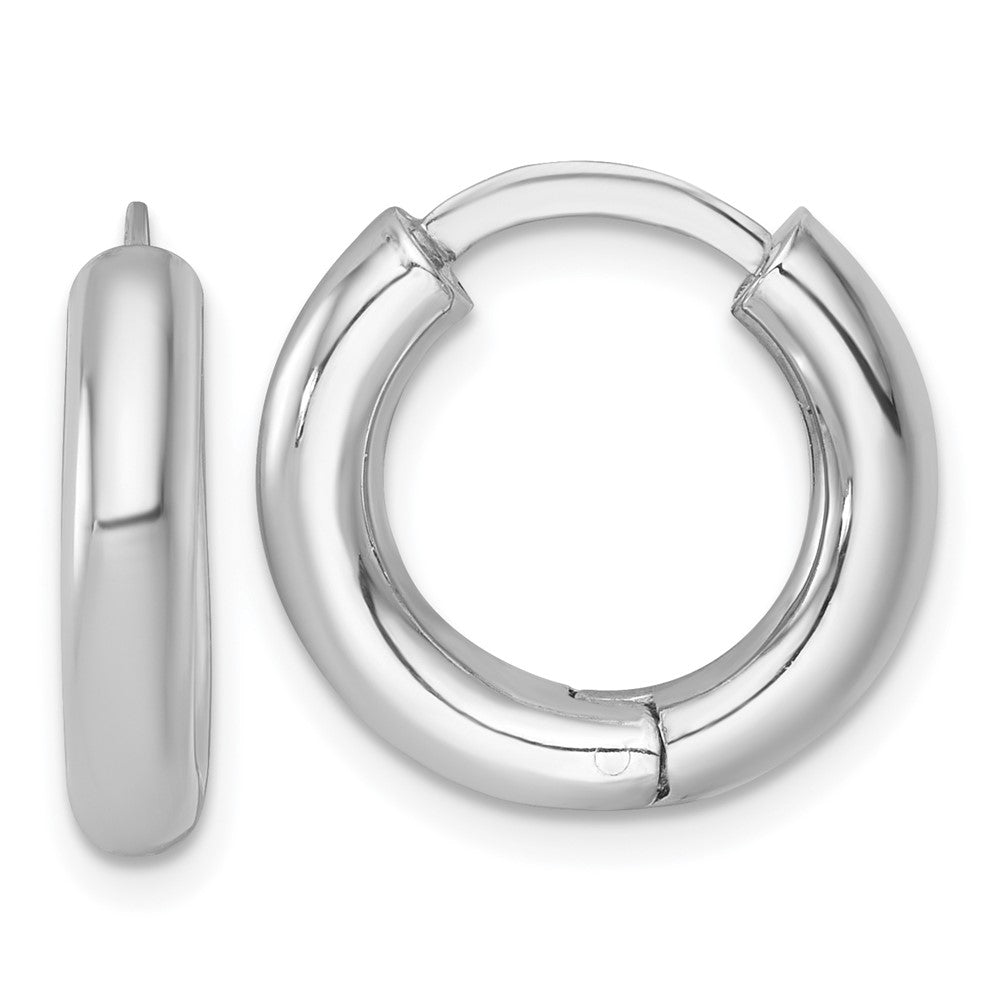 Sterlingsilber Rhodiniert Poliert 3.5x18mm Rund Klappbar Creolen