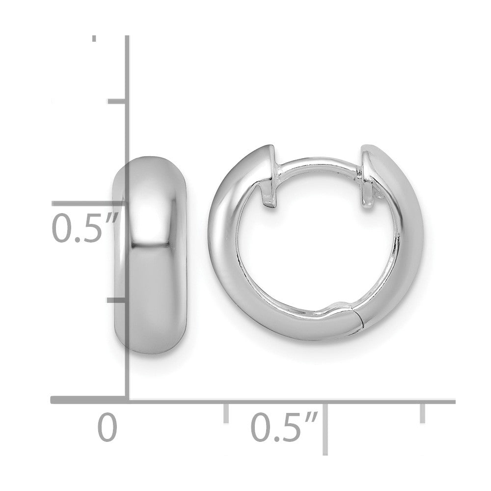 Sterlingsilber Rhodiniert Poliert 5mm Klappbar Rund Creolen