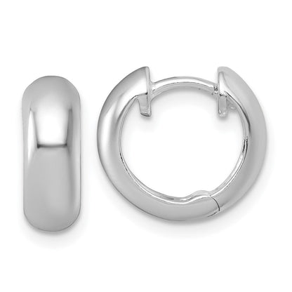 Sterlingsilber Rhodiniert Poliert 5mm Klappbar Rund Creolen