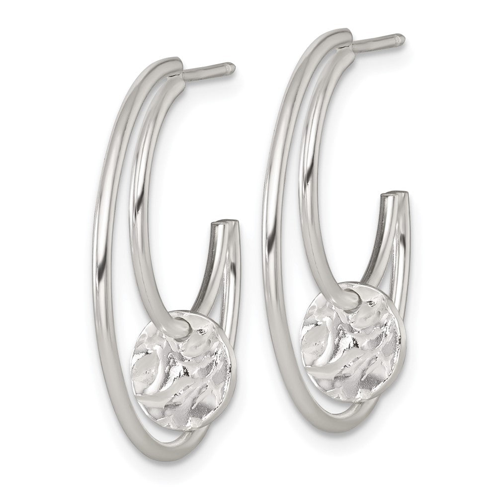 Sterlingsilber Poliert Strukturiert Fantasie Stecker C- Creolen