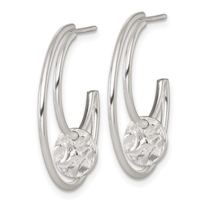 Sterlingsilber Poliert Strukturiert Fantasie Stecker C- Creolen