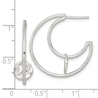 Sterlingsilber Poliert Strukturiert Fantasie Stecker C- Creolen