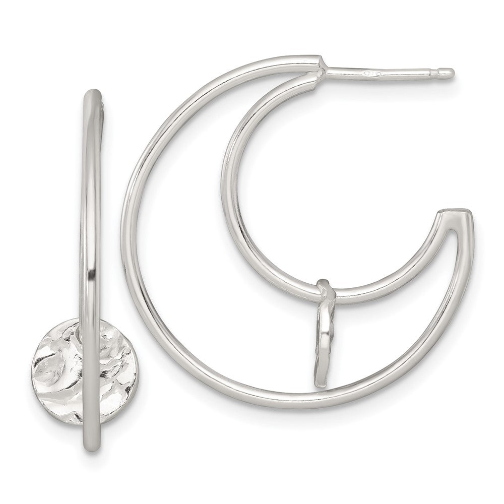 Sterlingsilber Poliert Strukturiert Fantasie Stecker C- Creolen