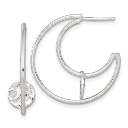 Sterlingsilber Poliert Strukturiert Fantasie Stecker C- Creolen