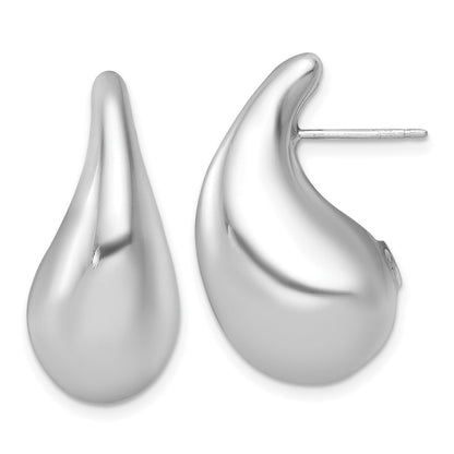 Sterlingsilber Rhodiniert Poliert Tropfen Ohrstecker