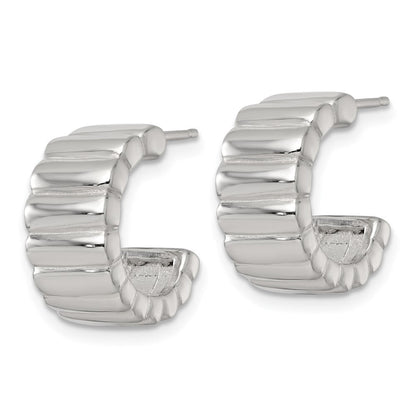 Sterlingsilber Poliert Strukturiert 8.0mm Stecker C- Creolen