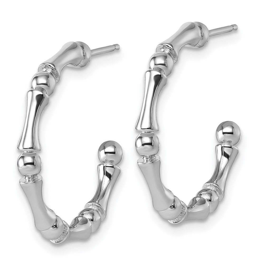 Sterlingsilber Rhodiniert Poliert Gemustert Stecker Creolen