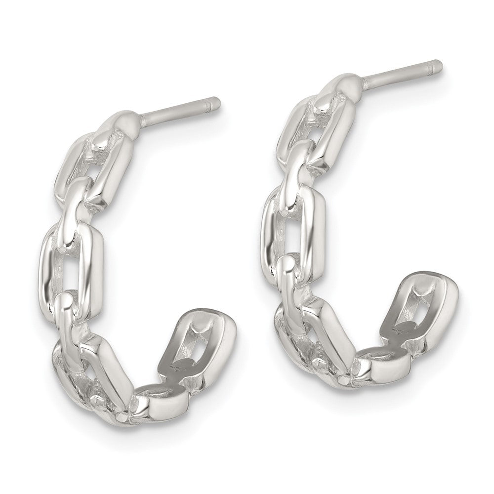 Sterlingsilber Poliert Glieder Stecker C- Creolen