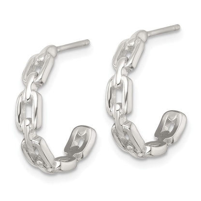 Sterlingsilber Poliert Glieder Stecker C- Creolen